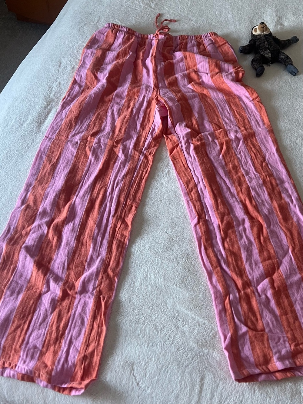 Casual Striped Pink & Orange Lounge Trousers
